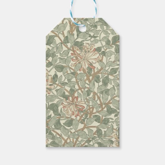 William Morris Honeysuckle Green Floral Cadeaulabel (Voorkant)