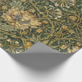 William Morris Honeysuckle Green Floral Cadeaupapier (Hoek)