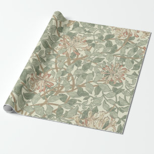 William Morris Honeysuckle Green Floral Cadeaupapier
