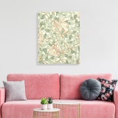 William Morris Honeysuckle Green Floral Canvas Afdruk (Insitu (Woonkamer))