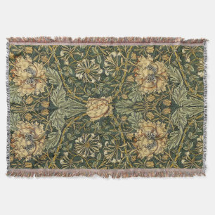 William Morris Honeysuckle Green Floral Deken