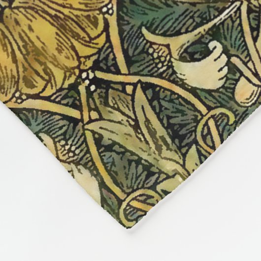 William Morris Honeysuckle Green Floral Fleece Deken (Hoek)