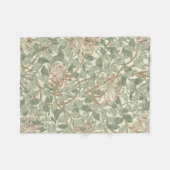 William Morris Honeysuckle Green Floral Fleece Deken (Voorkant (Horizontaal))