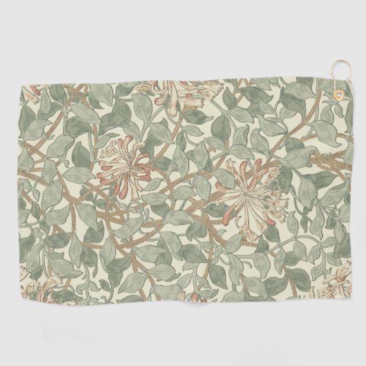 William Morris Honeysuckle Green Floral Golfhanddoek (Horizontaal)