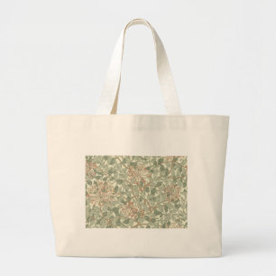 William Morris Honeysuckle Green Floral Grote Tote Bag