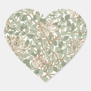 William Morris Honeysuckle Green Floral Hart Sticker