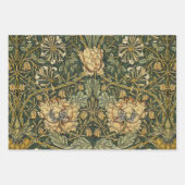 William Morris Honeysuckle Green Floral Inpakpapier Vel (Voorkant)
