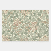 William Morris Honeysuckle Green Floral Inpakpapier Vel (Voorkant)