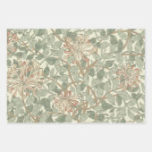 William Morris Honeysuckle Green Floral Inpakpapier Vel (Voorkant)