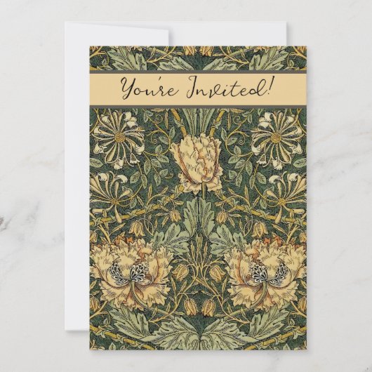 William Morris Honeysuckle Green Floral Kaart (Voorkant)