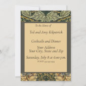 William Morris Honeysuckle Green Floral Kaart (Achterkant)