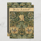 William Morris Honeysuckle Green Floral Kaart (Voorkant / Achterkant)