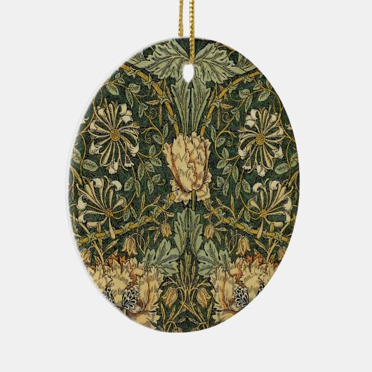 William Morris Honeysuckle Green Floral Keramisch Ornament (Rechts)