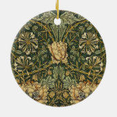 William Morris Honeysuckle Green Floral Keramisch Ornament (Achterkant)