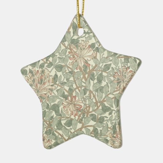 William Morris Honeysuckle Green Floral Keramisch Ornament (Links)