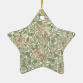 William Morris Honeysuckle Green Floral Keramisch Ornament (Achterkant)