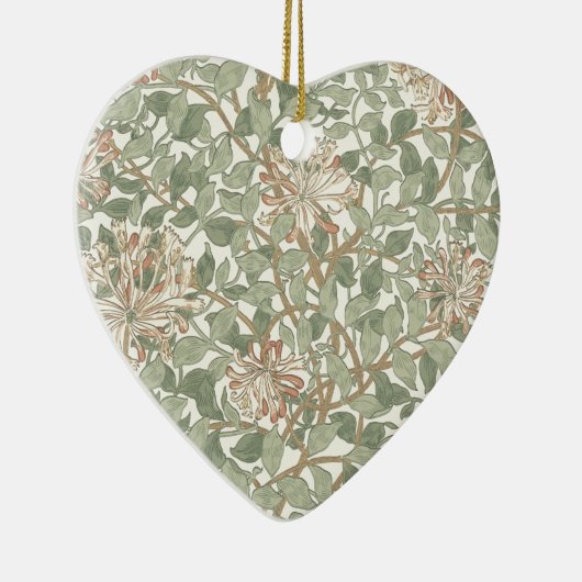 William Morris Honeysuckle Green Floral Keramisch Ornament (Rechts)