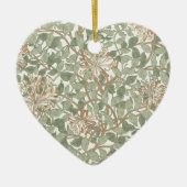 William Morris Honeysuckle Green Floral Keramisch Ornament (Voorkant)