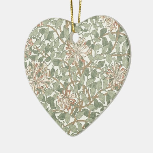 William Morris Honeysuckle Green Floral Keramisch Ornament (Links)