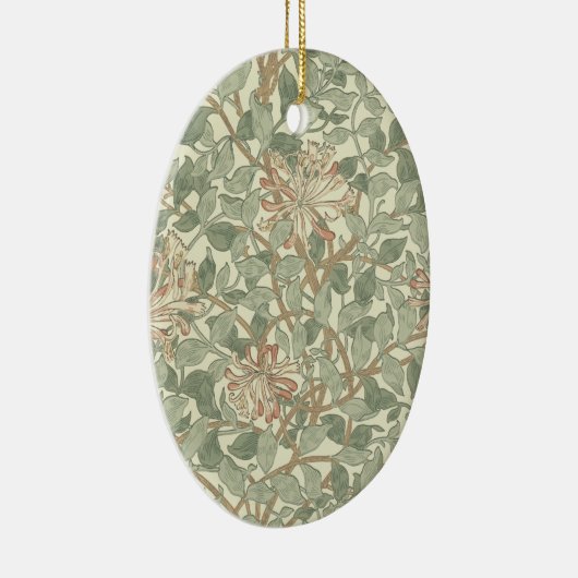William Morris Honeysuckle Green Floral Keramisch Ornament (Rechts)
