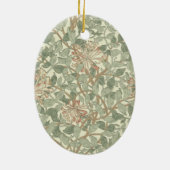 William Morris Honeysuckle Green Floral Keramisch Ornament (Achterkant)