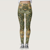 William Morris Honeysuckle Green Floral Leggings (Voorkant)