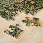 William Morris Honeysuckle Green Floral Legpuzzel (Zijkant)