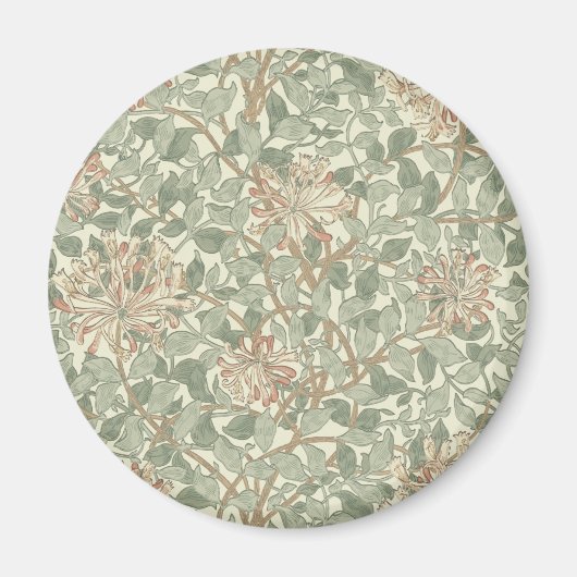 William Morris Honeysuckle Green Floral Magneet (Voorkant)