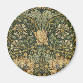 William Morris Honeysuckle Green Floral Magneet (Voorkant)