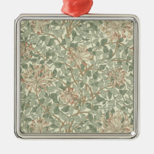 William Morris Honeysuckle Green Floral Metalen Ornament
