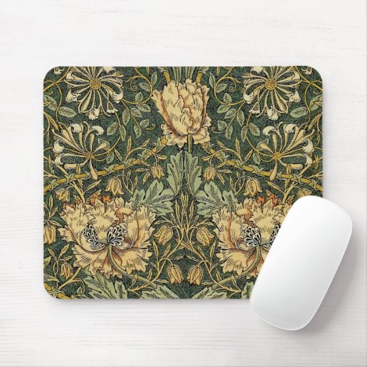 William Morris Honeysuckle Green Floral Muismat (Met muis)