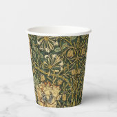 William Morris Honeysuckle Green Floral Papieren Bekers (Achterkant)