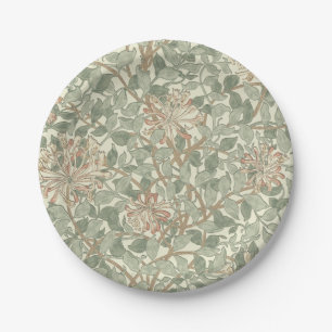 William Morris Honeysuckle Green Floral Papieren Bordje