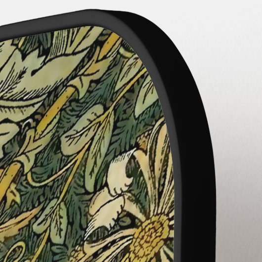 William Morris Honeysuckle Green Floral Pickleball Paddle (Links Detail)