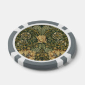 William Morris Honeysuckle Green Floral Poker Chips (Enkel)