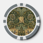 William Morris Honeysuckle Green Floral Poker Chips (Voorkant)