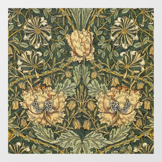 William Morris Honeysuckle Green Floral Raamsticker (Vel)