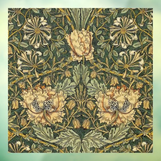 William Morris Honeysuckle Green Floral Raamsticker (Vel 3)