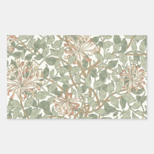 William Morris Honeysuckle Green Floral Rechthoekige Sticker