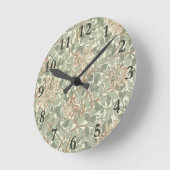 William Morris Honeysuckle Green Floral Ronde Klok (Hoek)