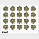William Morris Honeysuckle Green Floral Ronde Sticker (Vel)