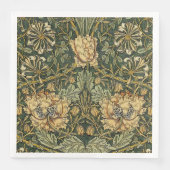 William Morris Honeysuckle Green Floral Servet (Voorkant)