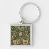 William Morris Honeysuckle Green Floral Sleutelhanger (Voorkant)
