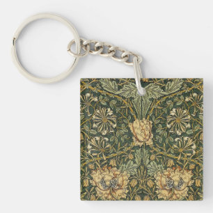 William Morris Honeysuckle Green Floral Sleutelhanger