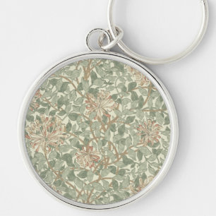 William Morris Honeysuckle Green Floral Sleutelhanger