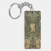 William Morris Honeysuckle Green Floral Sleutelhanger (Voorkant Links)