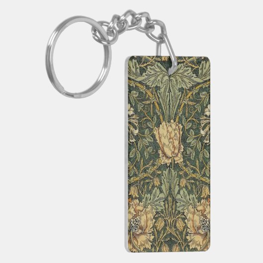 William Morris Honeysuckle Green Floral Sleutelhanger (Voorkant Links)
