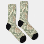 William Morris Honeysuckle Green Floral Sokken (Rechts)