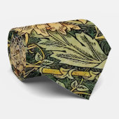 William Morris Honeysuckle Green Floral Stropdas (Opgerold)