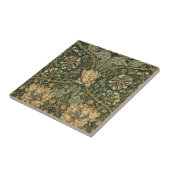 William Morris Honeysuckle Green Floral Tegeltje (Zijkant)